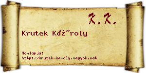 Krutek Károly névjegykártya