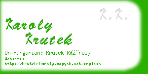 karoly krutek business card